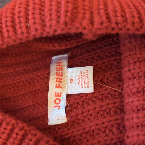 Joe Fresh| NWT Red Long Sleeve Mock Neck Midi Knit Sweater Dress - Picture 10 of 13